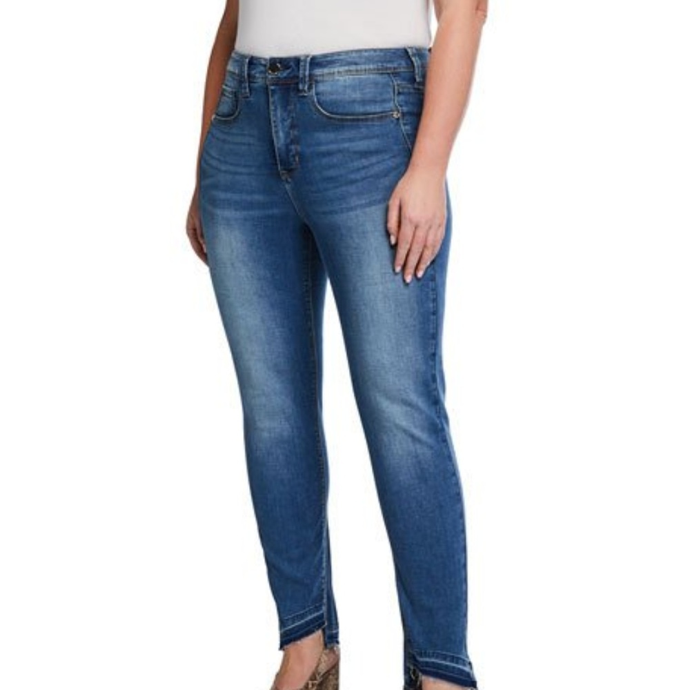 New Seven7 Jeans Tummyless Uneven-Hem Skinny Jeans